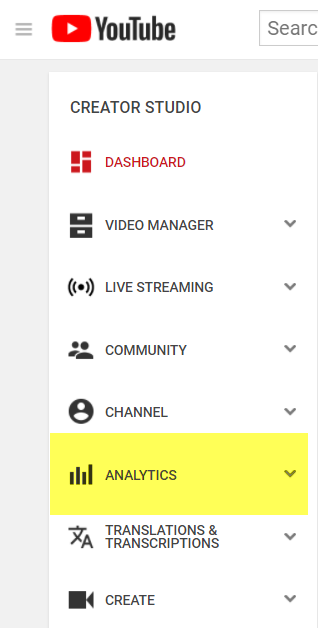 YouTube analytics